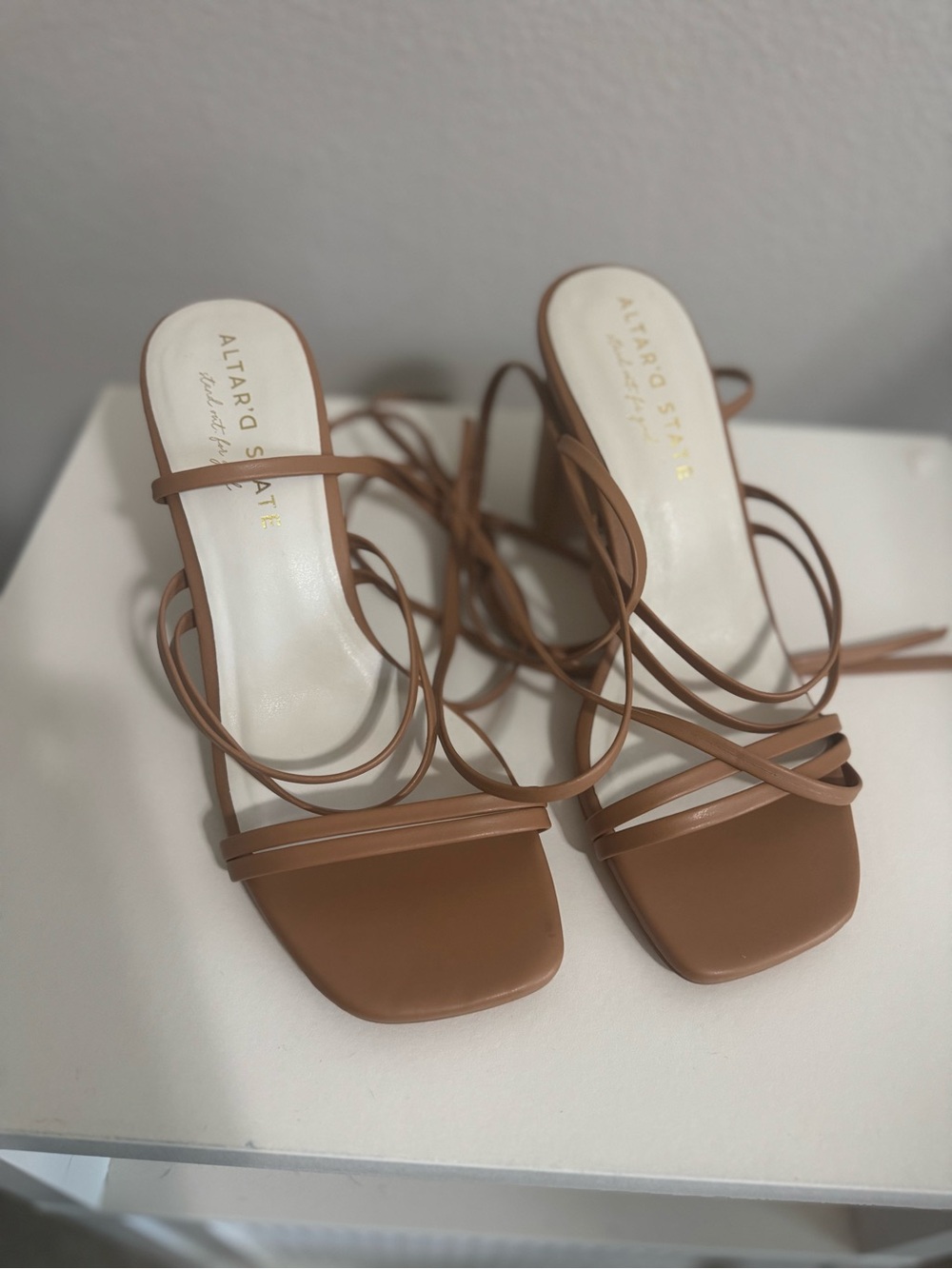 Altar'd State Brown Lace Up Heels